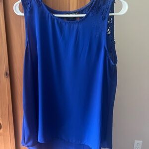 Papermoon Royal Blue Lace Accent Blouse